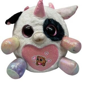 Zuru Rainbocorns Unicorn Cow Plush Toy Sparkle Heart Big Eyes Stuffed Animal Kid